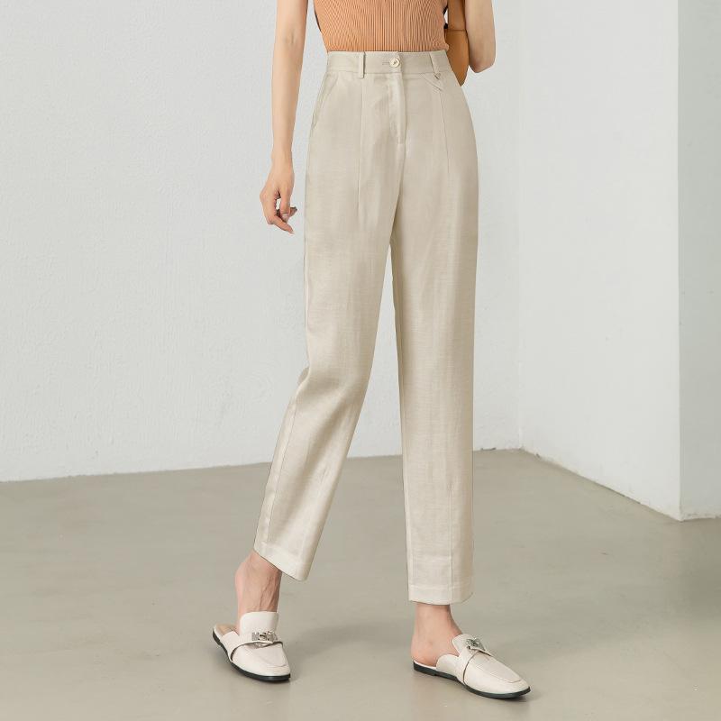 Hosen | Damen Linen Coulotte Pants with Low Crotch Hosen Damen