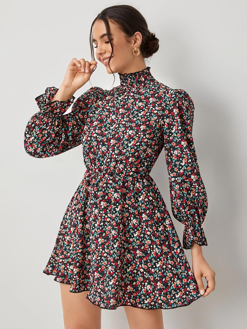 Kleider | Damen All-Over Printed Shirtdress with Belt Kleider Damen