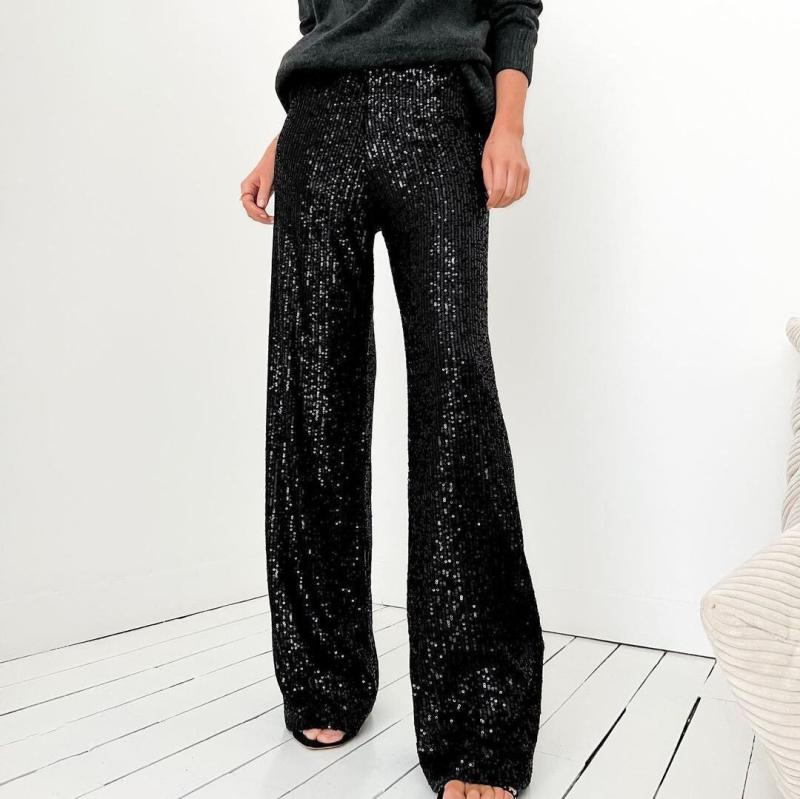 Hosen | Damen Sequined Cargo Pants with Draw-String Hosen Damen